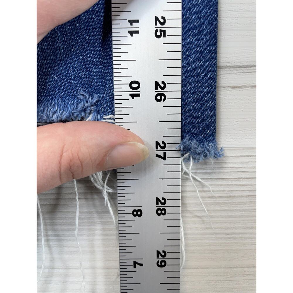 Old Navy Womens 10 Blue Sky-Hi Straight Extra High Rise Distressed Jeans Distroy - Picture 6 of 13